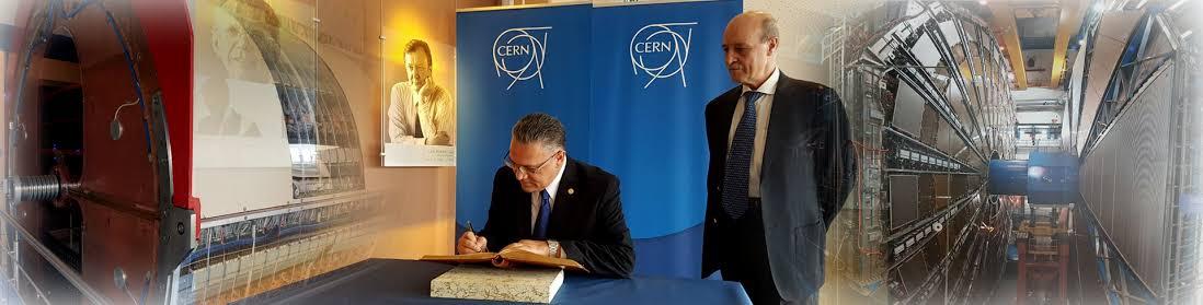 Rector signing agreement with CERN